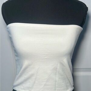 Pacific Republic White Tube Top • Small • Simple Basic